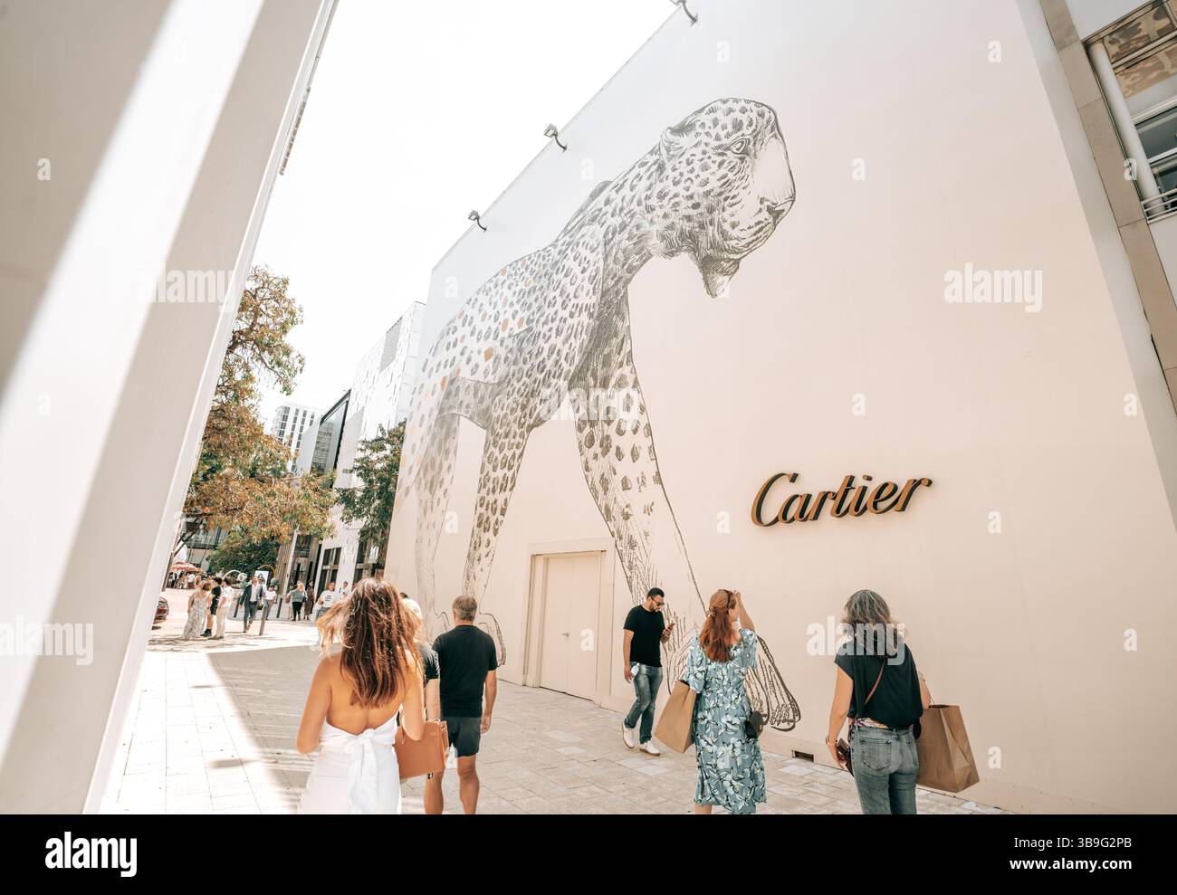 Cartier mural avec Majestic Panther dans le quartier design de Miami Banque D'Images