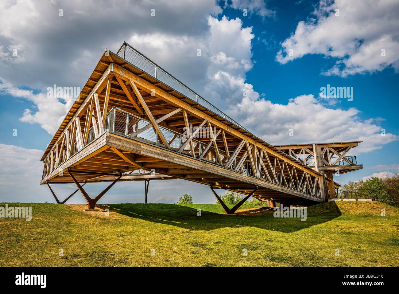 Coblence, plate-forme d'observation Buga, plate-forme, construction en bois sur le plateau de la forteresse, Banque D'Images