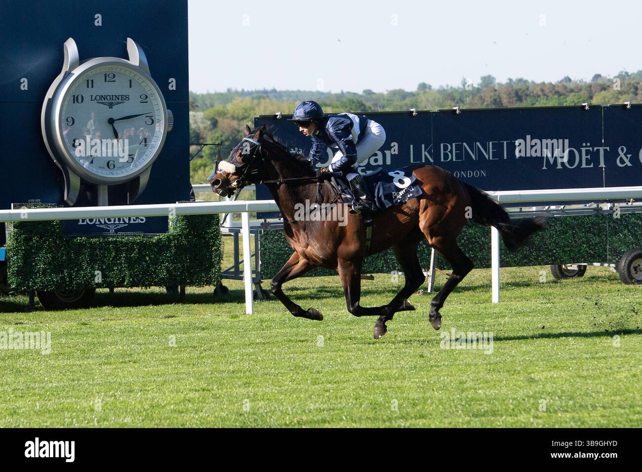 Ascot, Royaume-Uni. 9 mai 2025. Horse Toby Tops monté par le jockey Morgan Cole remporte le Peroni Nastro Azzurro 0,0% Apprentice handicap Stakes, Class 4, GBBPlus Race à Ascot Racecourse dans le Berkshire au Peroni Nastro Azzurro 0,0% Friday Raceday. Propriétaire M. Paul Goonan, entraîneur Dylan Cunha, Newmarket, éleveur Curie Monceaux/Rifa Mustang. Crédit : Maureen McLean/Alamy Live News Banque D'Images