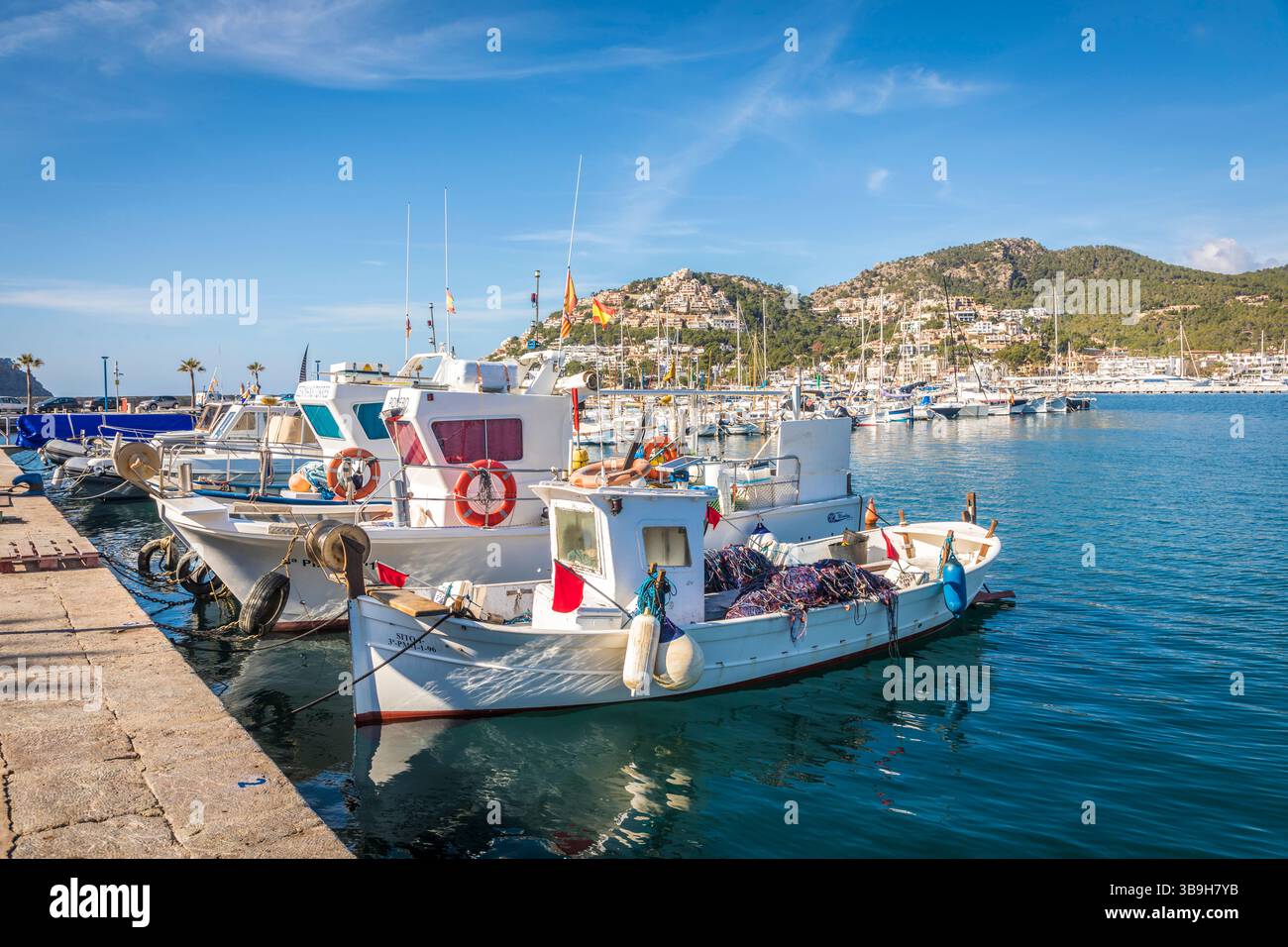 Port de pêche de Port d' ;Andratx, Majorque, Îles Baléares, Espagne Banque D'Images