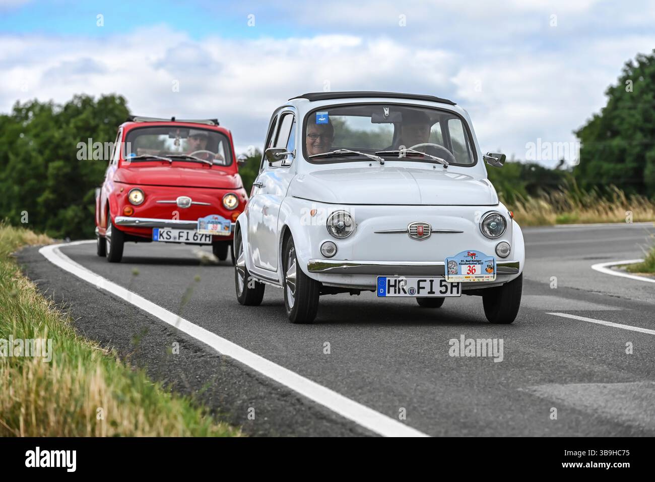Bad König, Hesse, Allemagne, Fiat Nuova 500 l, construite en 1965, 499, cylindrée de 5 cm3, 18 ch au festival des voitures classiques. Banque D'Images