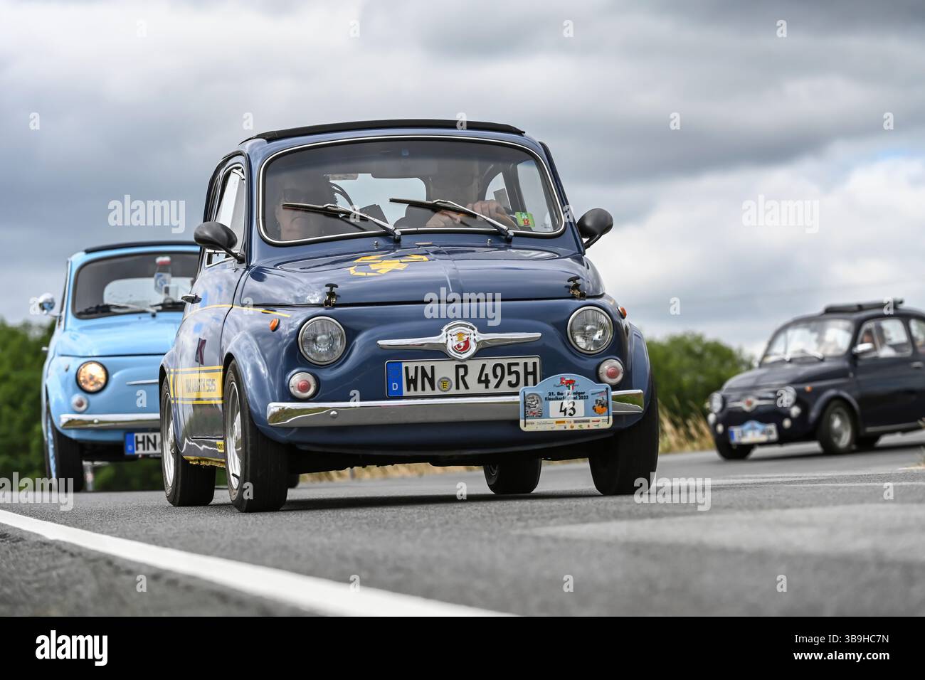 Bad König, Hesse, Allemagne, Fiat Nuova 500, construite en 1969, cylindrée de 449,5 cc, 18 KW au festival de voitures classiques. Banque D'Images