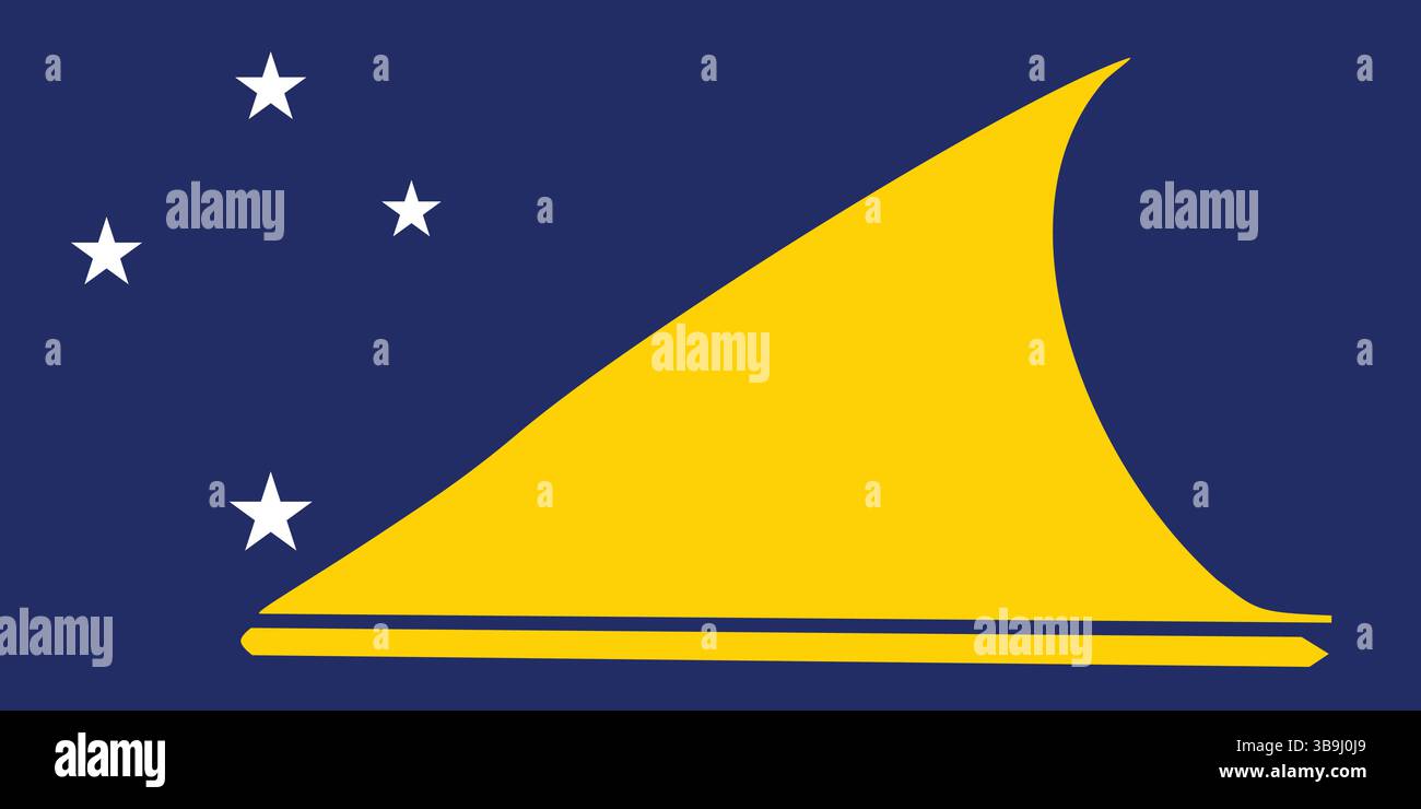 Drapeau des Tokélaou. Tokelau drapeau couleurs officielles et proportion illustration vectorielle numérique. Illustration de Vecteur
