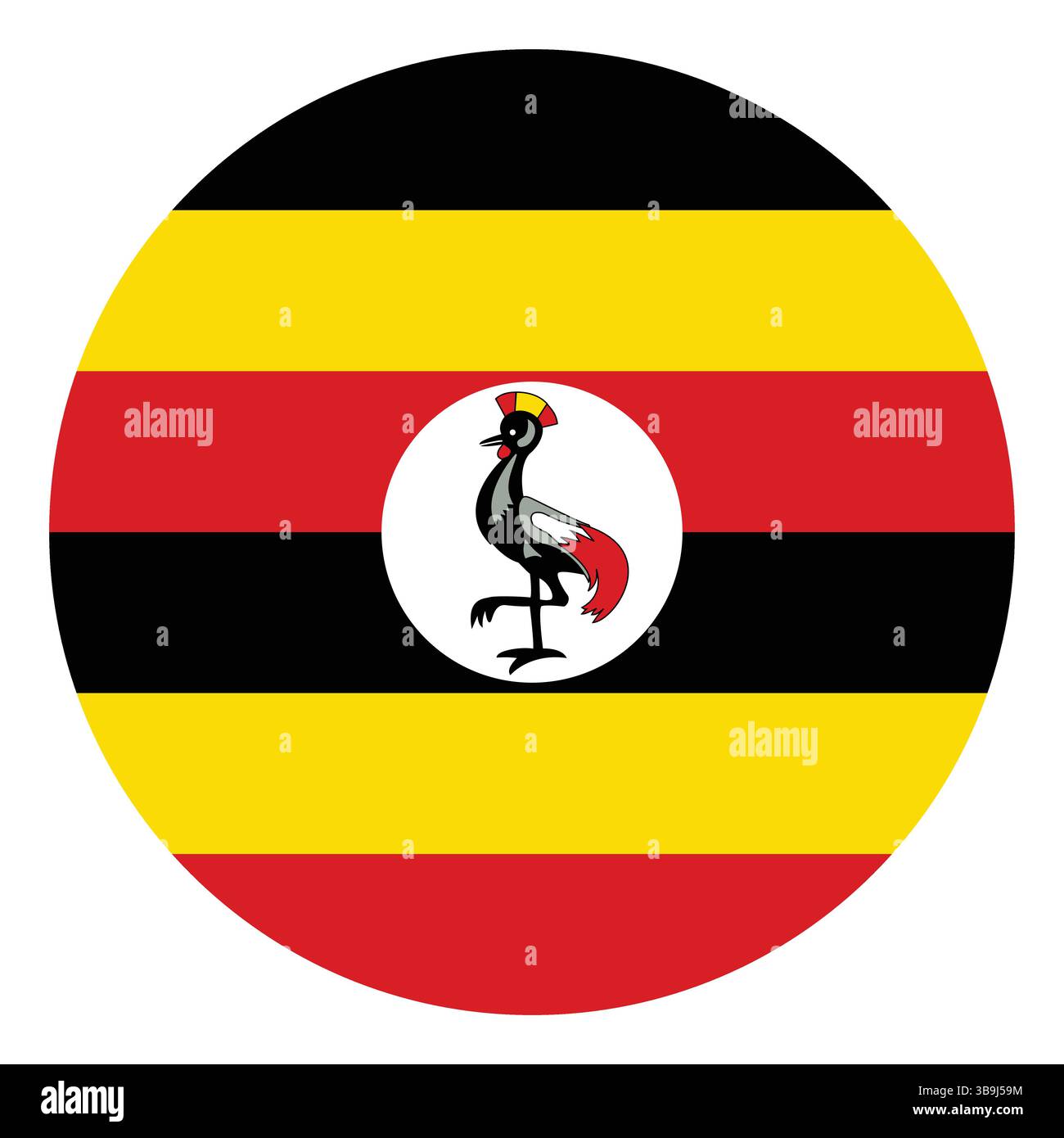 Drapeau de l'Ouganda. Logo de drapeau de cercle d'Ouganda icône d'illustration vectorielle d'ordinateur conception. Illustration de Vecteur