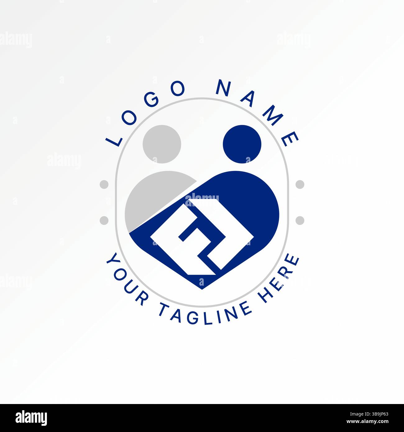 Conception de logo concept graphique créatif premium vecteur image stock TOP Sell Love People initial F FL font flip relation Kindness support Heart Family Illustration de Vecteur