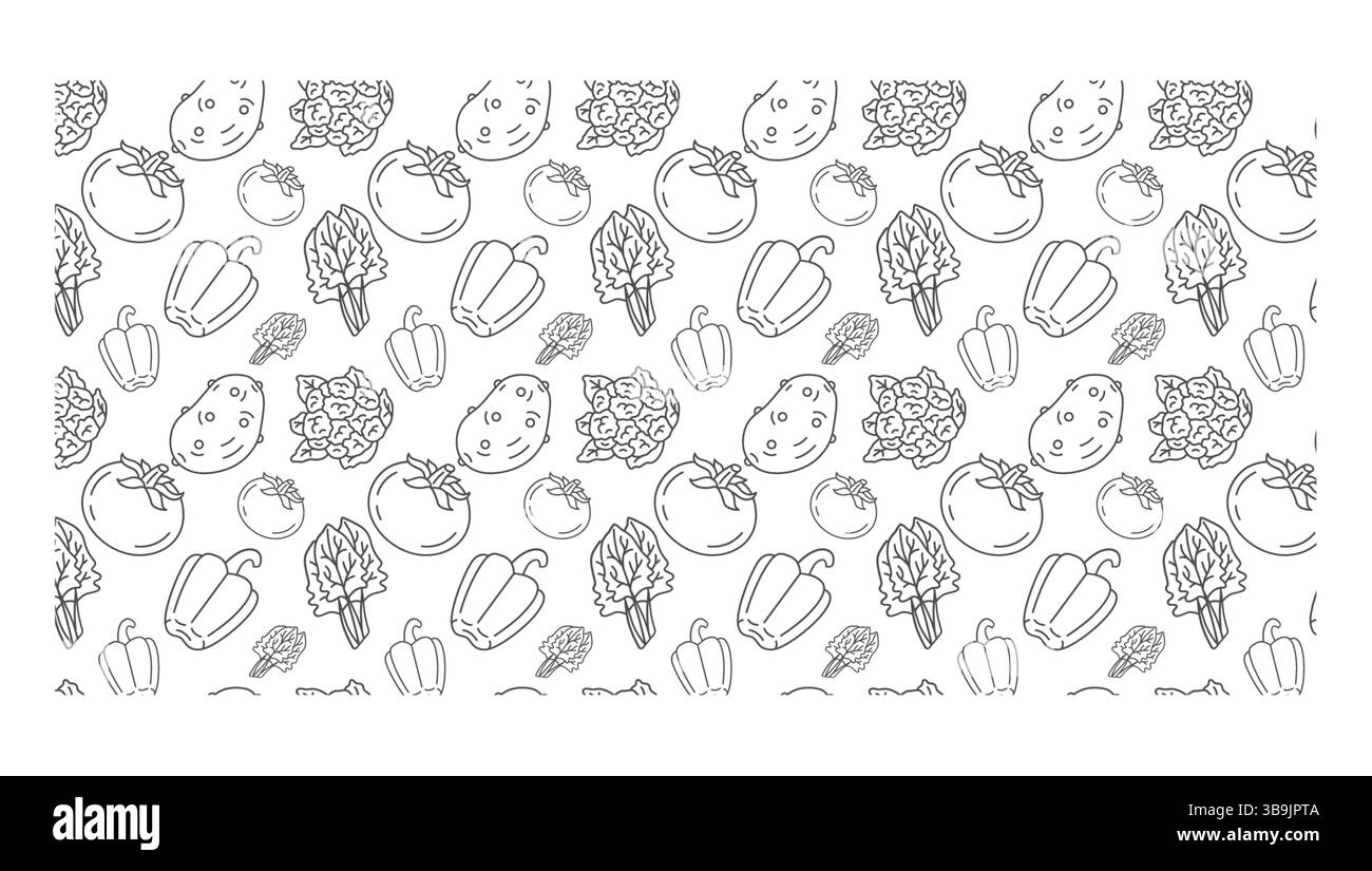 Arrangement varié de légumes dans une ambiance de préparation des aliments frais Illustration de Vecteur