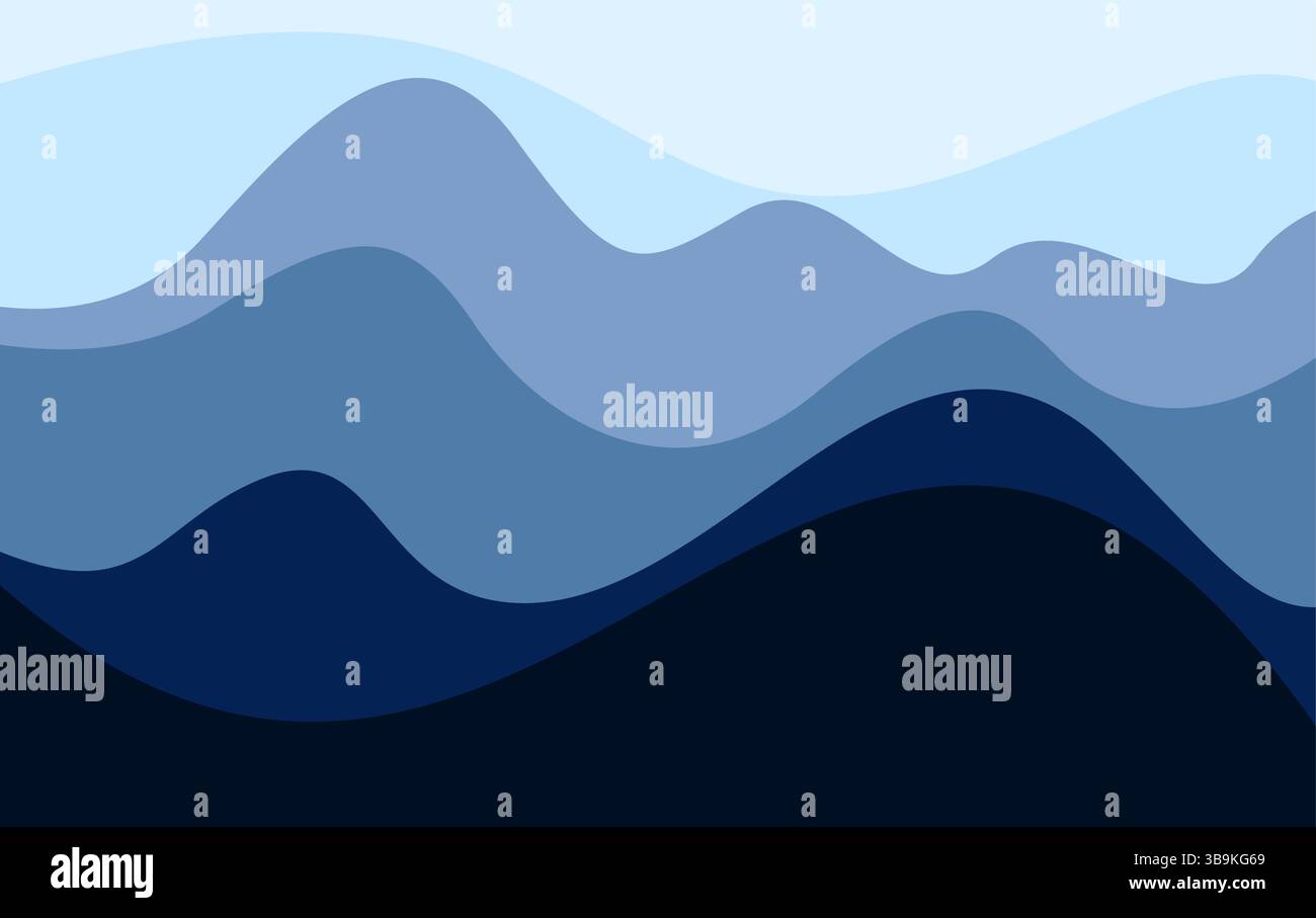 Fond abstrait de vecteur de concept de vagues profondes Illustration de Vecteur