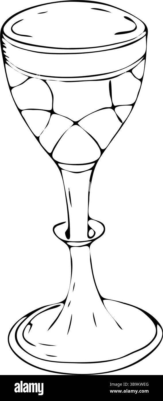 Coupe de communion de l'église de Caliche. Vecteur d'illustrations graphiques. Fait à la main Illustration de Vecteur
