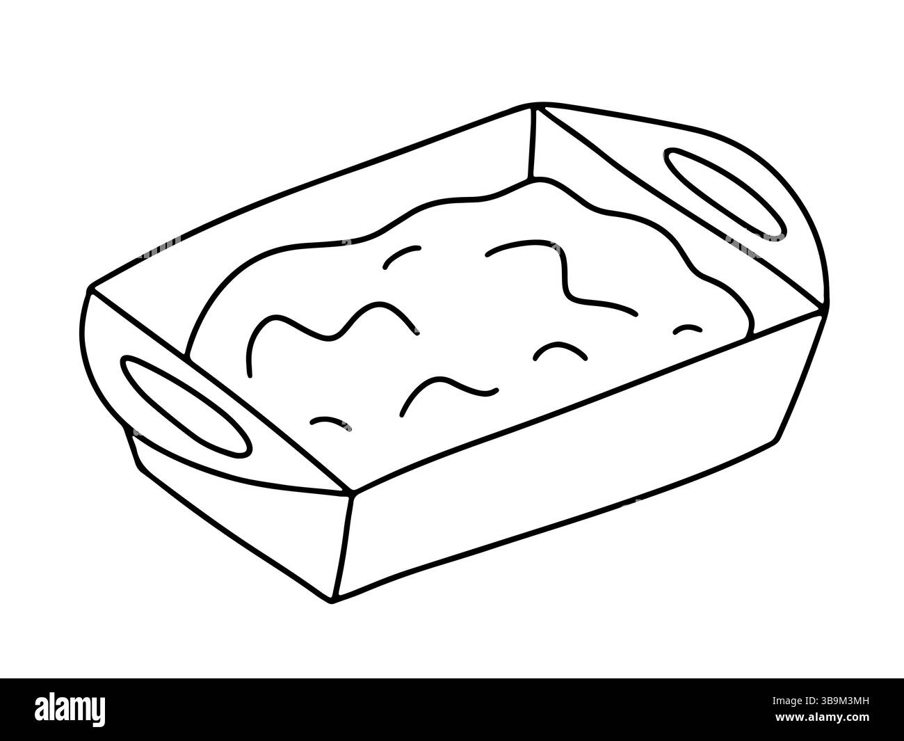 Plateau de cuisson avec illustration vectorielle de doodle de tarte Illustration de Vecteur