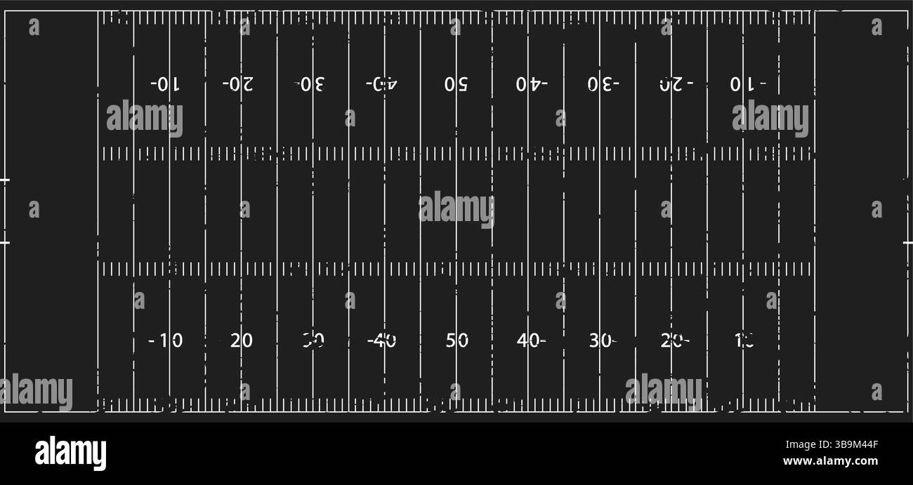 Terrain de football américain, schéma de dessin à la craie, football nfl, offense et défense, cour Playbook, marqueur de grille linéaire, illustration vectorielle Illustration de Vecteur