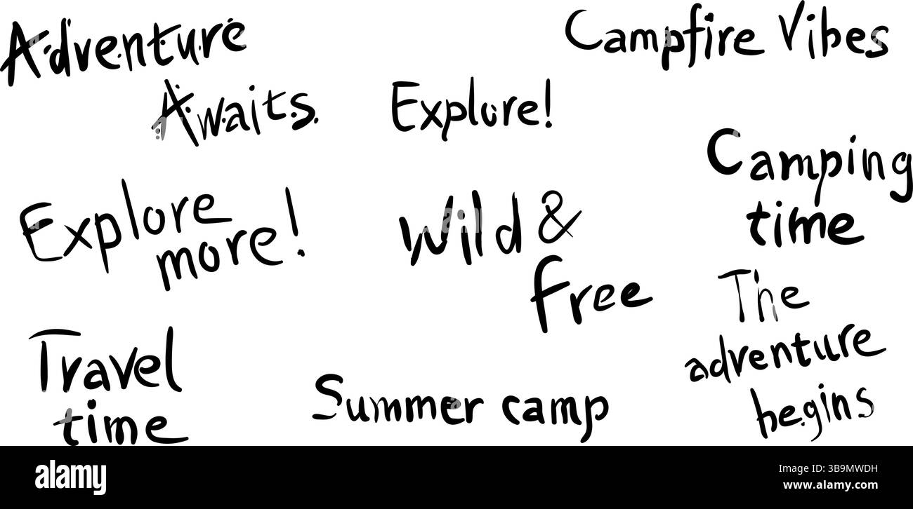 Les vibrations de feu de camp et l'esprit aventureux inspirent l'exploration en plein air au camp d'été Illustration de Vecteur