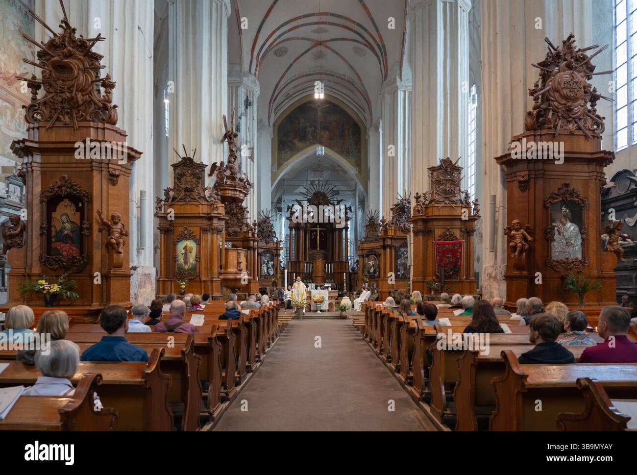 Église de François et Bernard, église de style gothique tardif à Vilnius, Lituanie Banque D'Images