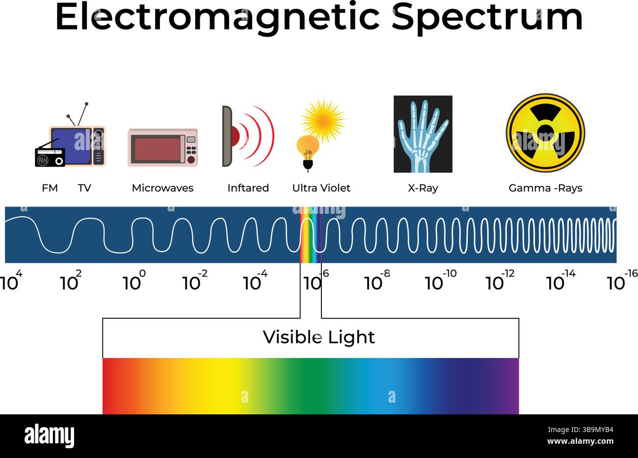 Illustration vectorielle de conception de diagramme de spectre électromagnétique Illustration de Vecteur