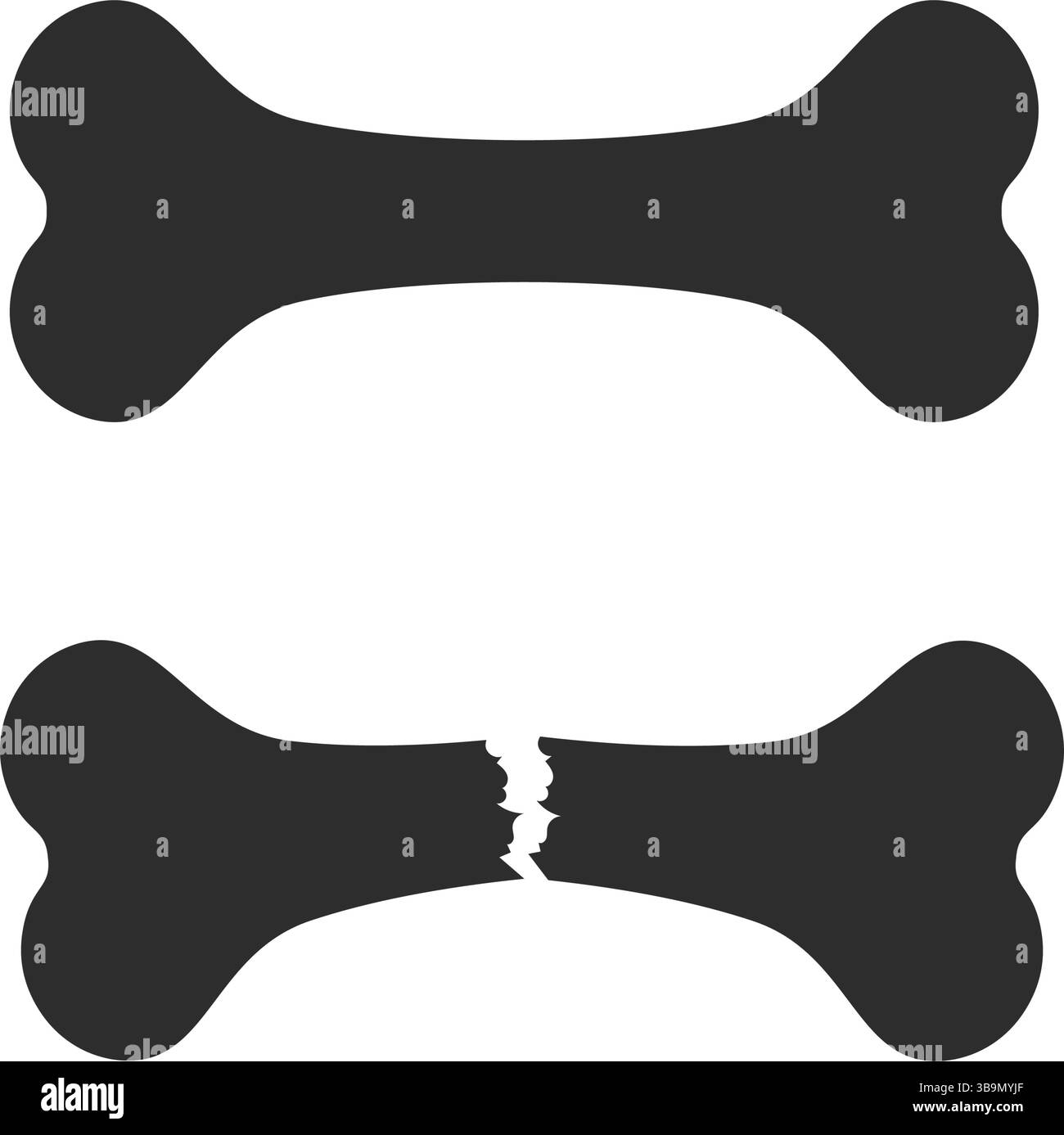 Icône d'os de chien dans un style plat. Illustration vectorielle de squelette humain sur fond isolé. Concept d'entreprise de signe orthopédique sain. Illustration de Vecteur