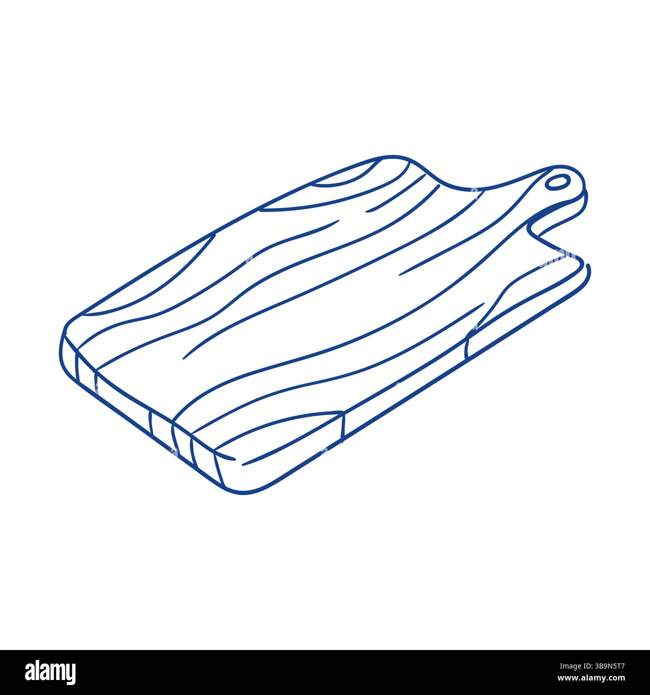 Planche à découper en bois conçue pour la cuisine et les tâches de préparation des aliments Illustration de Vecteur