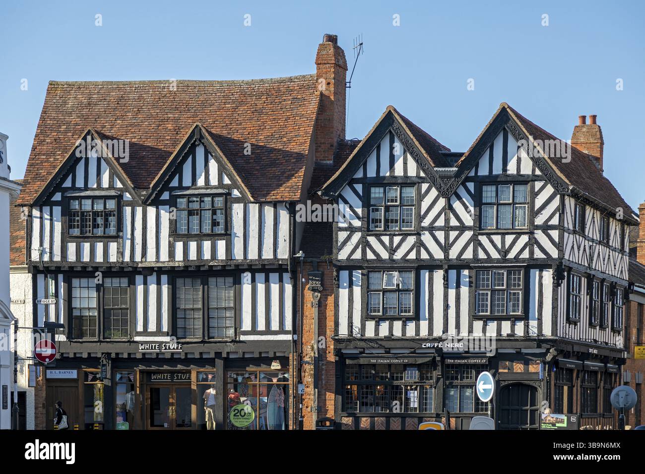 Maisons à colombages, Stratford-upon-Avon, Warwickshire, Angleterre, Grande-Bretagne Banque D'Images