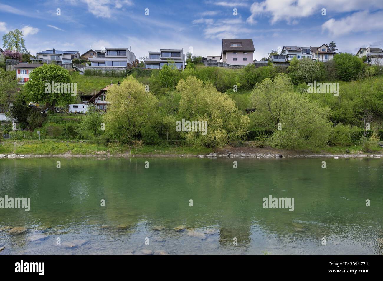 Quartier résidentiel Haeuser an der Aare, Berne, Suisse, Europe Banque D'Images