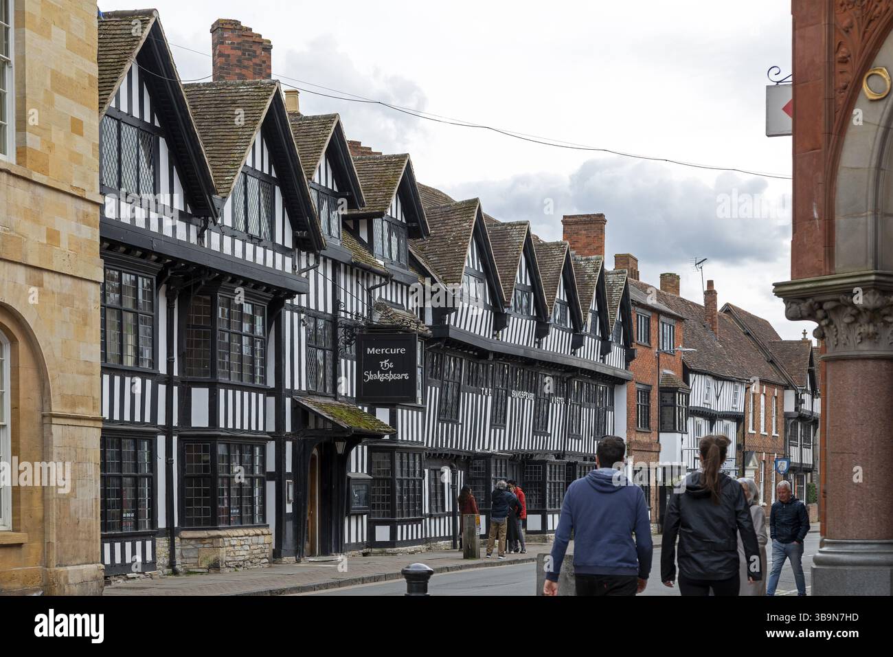 Maisons à colombages, Stratford-upon-Avon, Warwickshire, Angleterre, Grande-Bretagne Banque D'Images