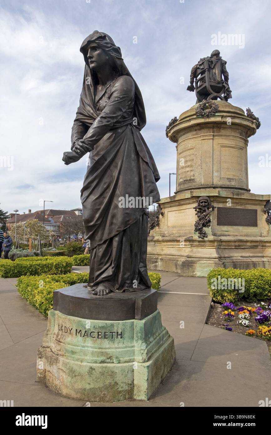 Lady Macbeth Statue, Gower Monument, Stratford-upon-Avon, Warwickshire, Angleterre, grande-Bretagne Banque D'Images