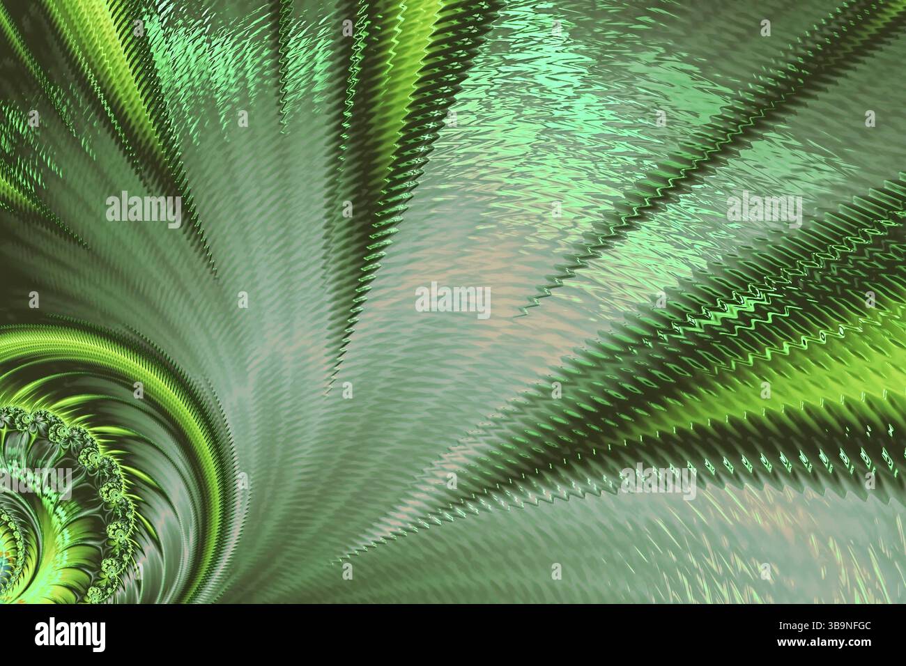 Fleur fractale inhabituelle - image abstraite générée par ordinateur. Art numérique : pétales texturés brillants. Pour cartes, couvertures, bannières Banque D'Images