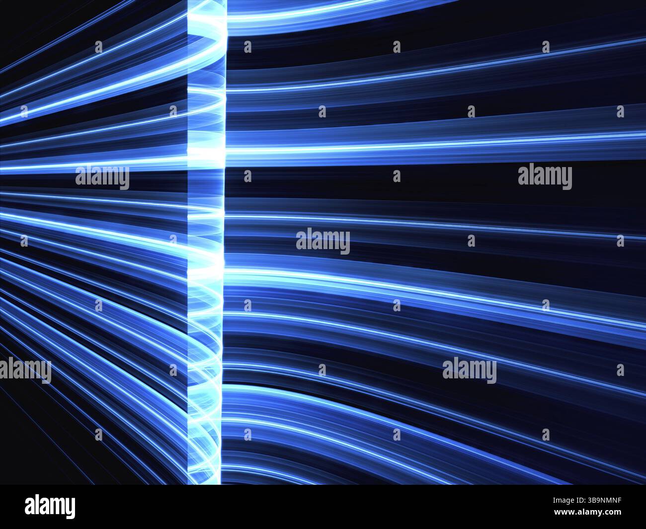 Fond fractal foncé avec des rayures brillantes. Image abstraite générée par ordinateur pour bannières, posers, couvertures. Élément de design graphique dans un style tech Banque D'Images