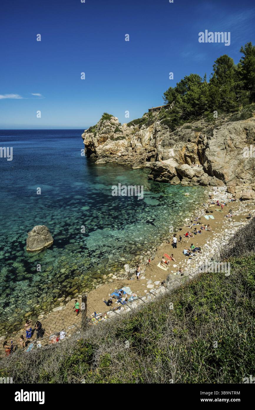 Crique de Deia, zone naturelle de la Serra de Tramuntana, Majorque, Îles Baléares, Espagne, Europe Banque D'Images