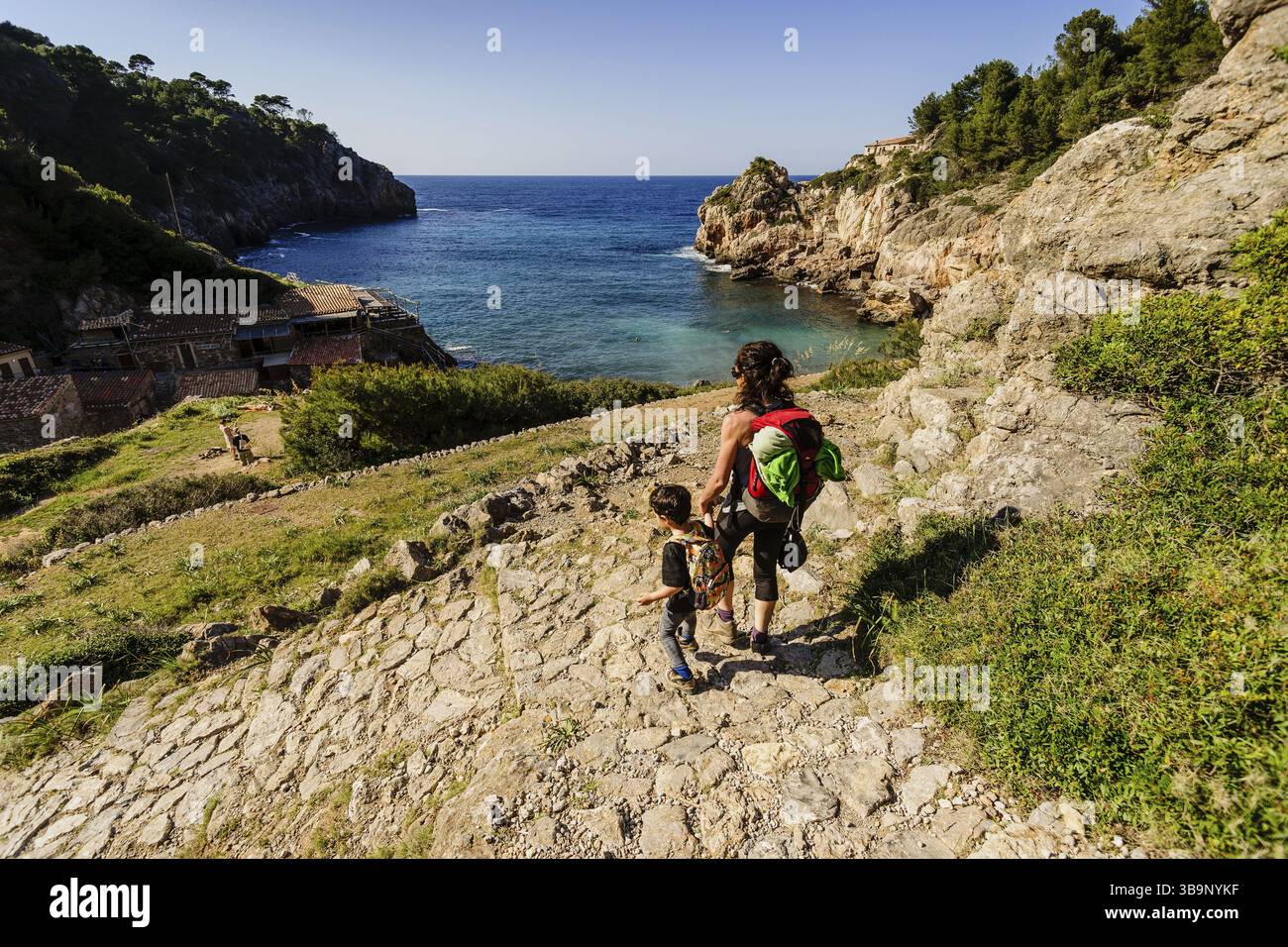 Crique de Deia, zone naturelle de la Serra de Tramuntana, Majorque, Îles Baléares, Espagne, Europe Banque D'Images