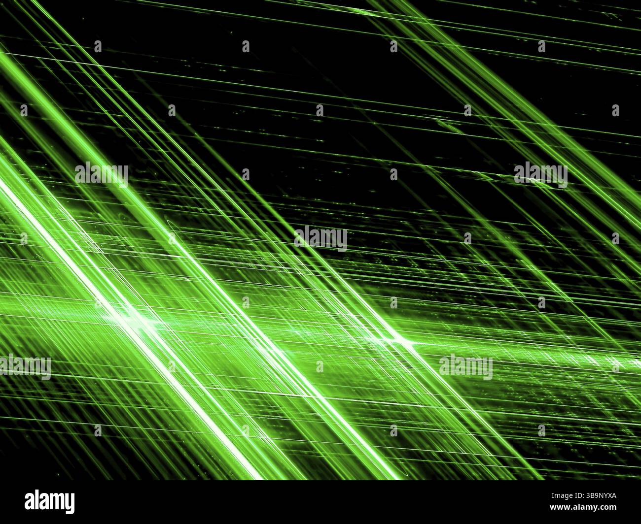 Technologie rayée ou fond de science-fiction - image abstraite générée par ordinateur. Art fractal : incandescence diagonale dans des rayures de chaos sombres. Toile de fond pour couvertures Banque D'Images