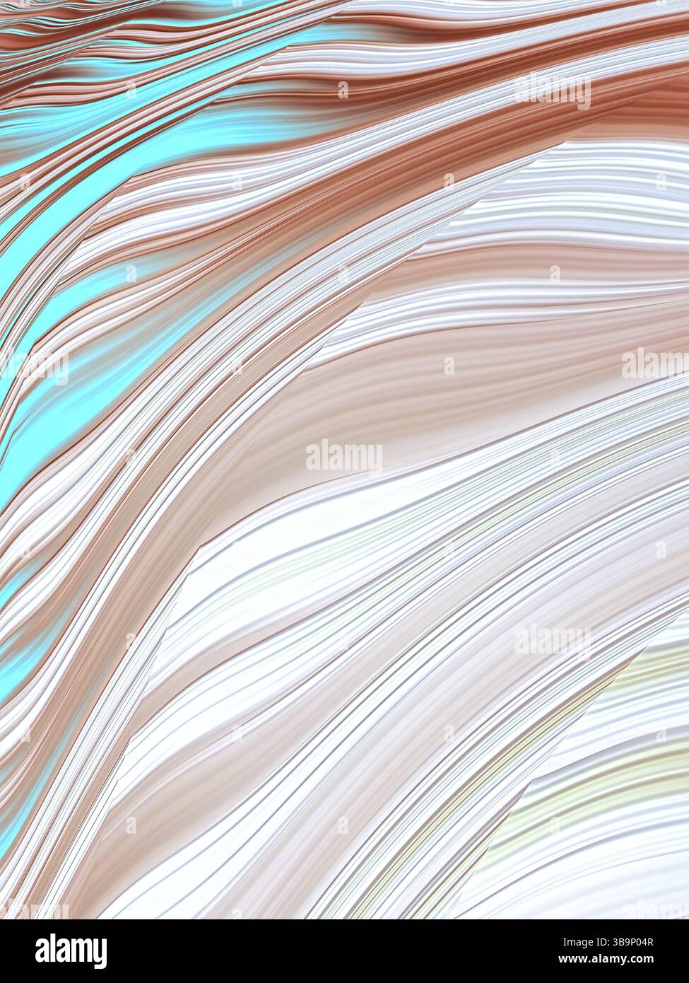 Astract arrière-plan rayé - image générée par ordinateur. Géomété fractale : rayures chaos, boucles coulantes. Toile de fond pâle pour affiches, web design, couvertures Banque D'Images