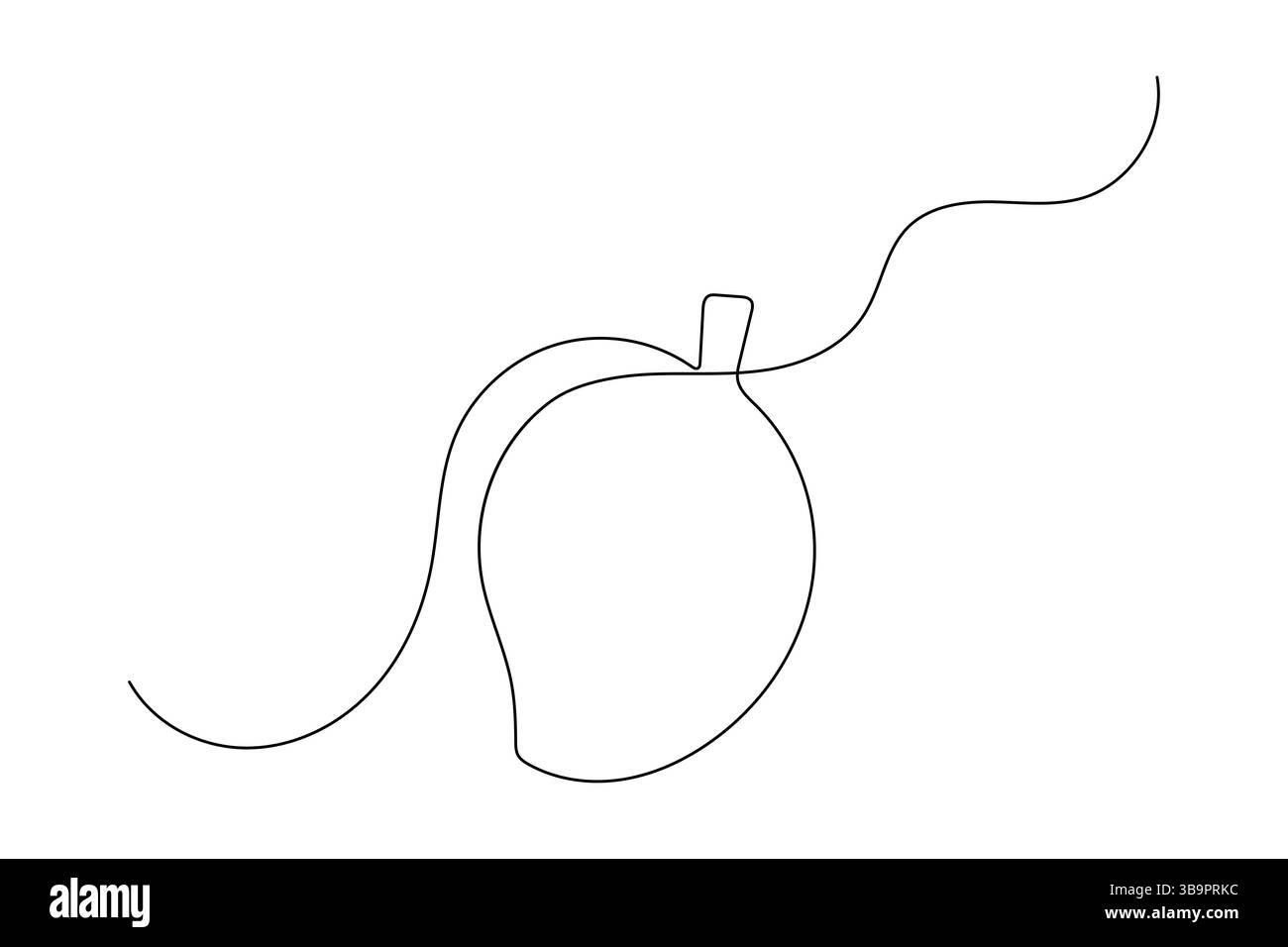 Mangue une ligne dessinant une illustration vectorielle de contour de fruit en ligne continue minimaliste Illustration de Vecteur