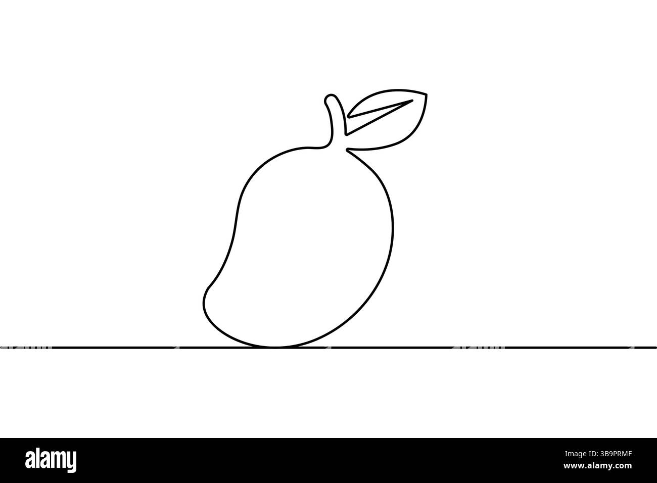 Mangue une ligne dessinant une illustration vectorielle de contour de fruit en ligne continue minimaliste Illustration de Vecteur