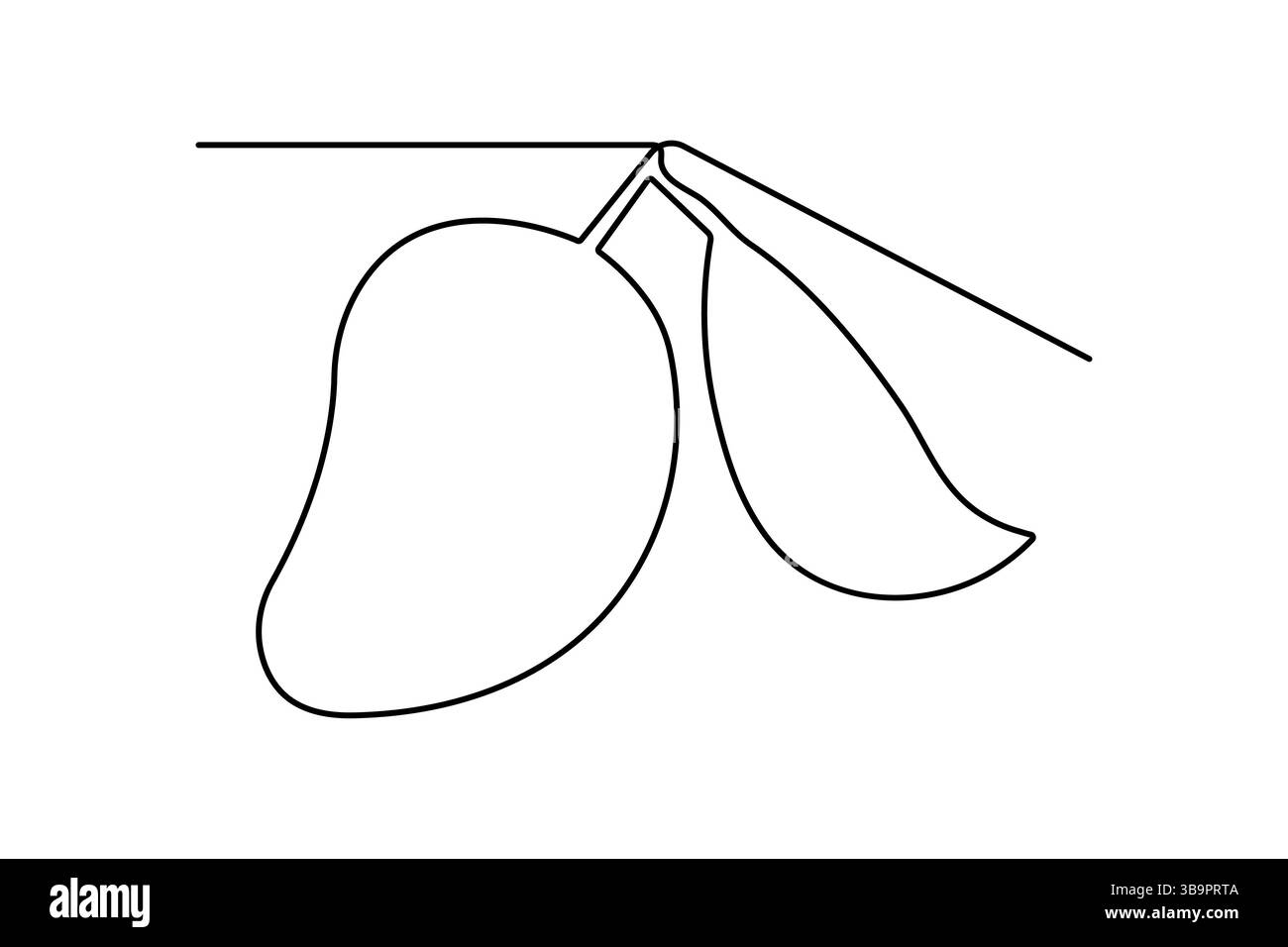 Mangue une ligne dessinant une illustration vectorielle de contour de fruit en ligne continue minimaliste Illustration de Vecteur