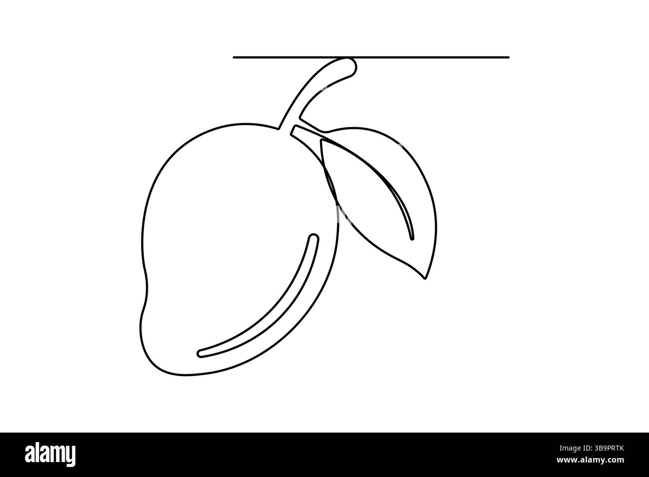 Mangue une ligne dessinant une illustration vectorielle de contour de fruit en ligne continue minimaliste Illustration de Vecteur