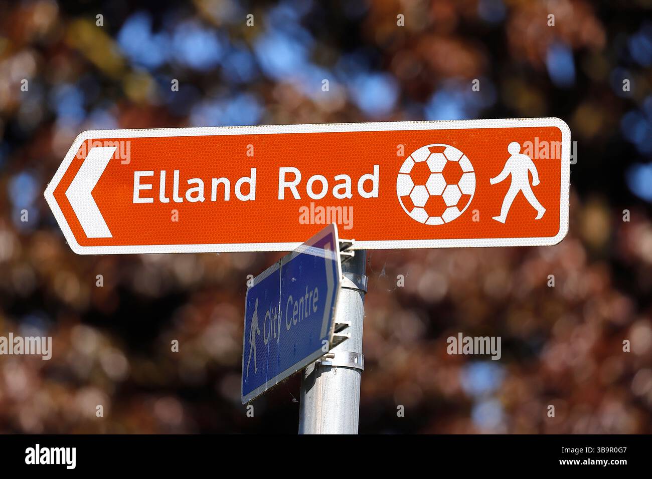 Signe pour le terrain de football Elland Road à Leeds Banque D'Images