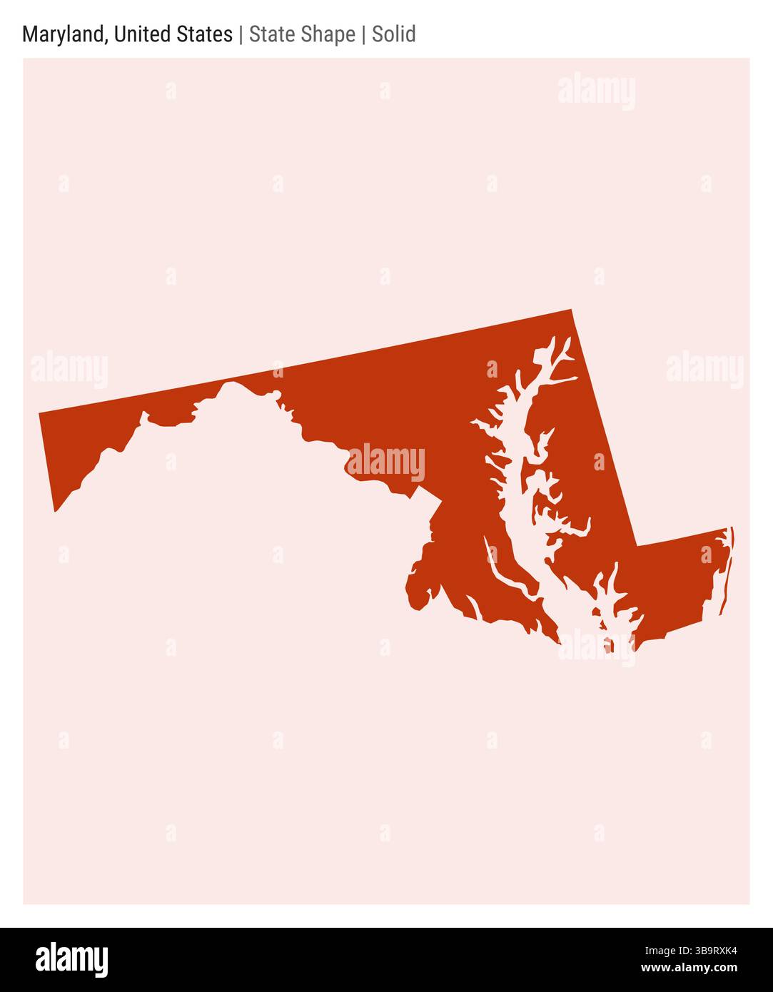 Maryland, États-Unis. Carte vectorielle simple. Forme d'état. Style Uni. Frontière du Maryland. Illustration vectorielle. Illustration de Vecteur