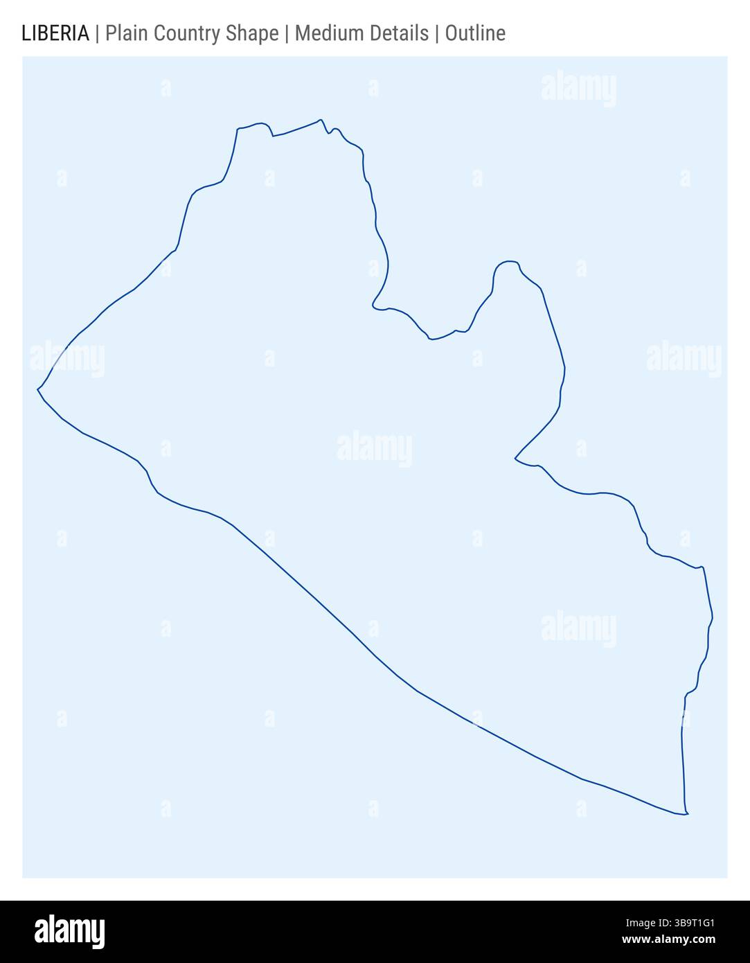 Carte du pays de la plaine du Libéria. Détails moyens. Style de contour. Forme du Libéria. Illustration vectorielle. Illustration de Vecteur