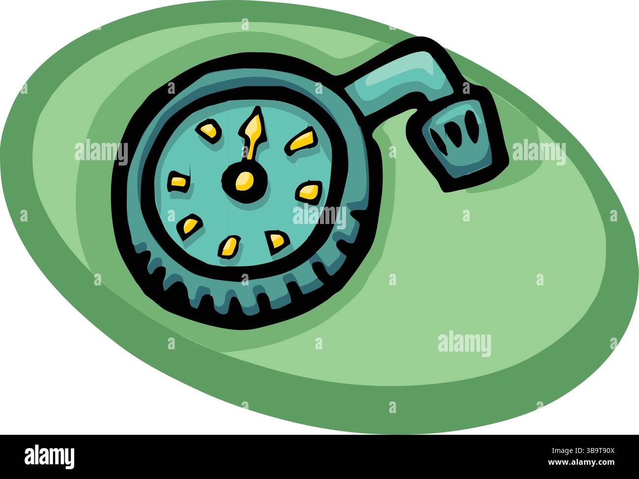 Illustration vectorielle d'un outil de jauge de pression d'air de pneu dans le style de dessin animé Illustration de Vecteur