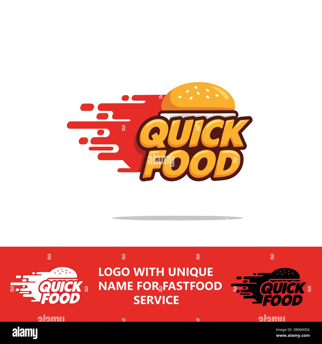 Logo Quick Food – marquage haute vitesse pour le service de restauration rapide Illustration de Vecteur