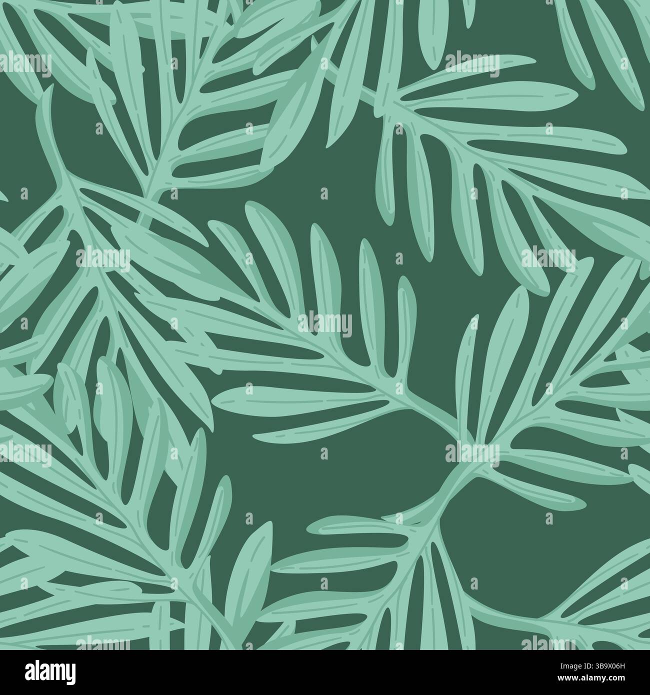 Motif vert feuille de palmier sans couture Illustration de Vecteur