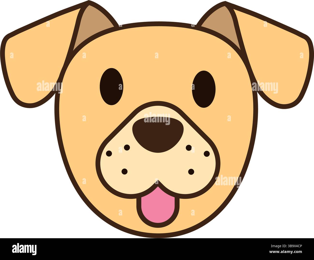 Dessin de chien illustration vectorielle Clipart EPS, visage de chien heureux isolé sur fond blanc Illustration de Vecteur