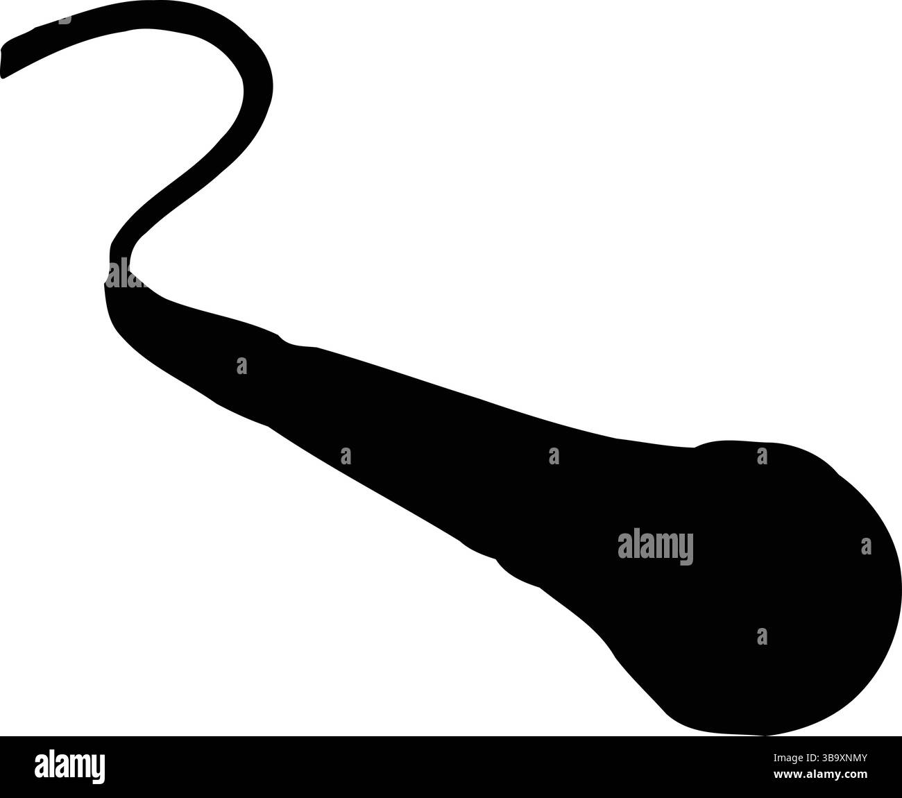 Silhouette d'un microphone avec cordon incurvé, symbole emblématique de la musique, de la radiodiffusion, de la prise de parole en public et de l'enregistrement audio professionnel Illustration de Vecteur