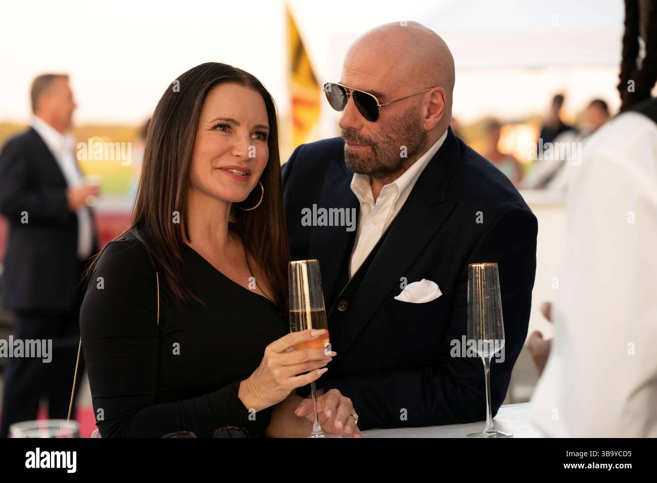 Encaisser John Travolta et Kristin Davis Banque D'Images