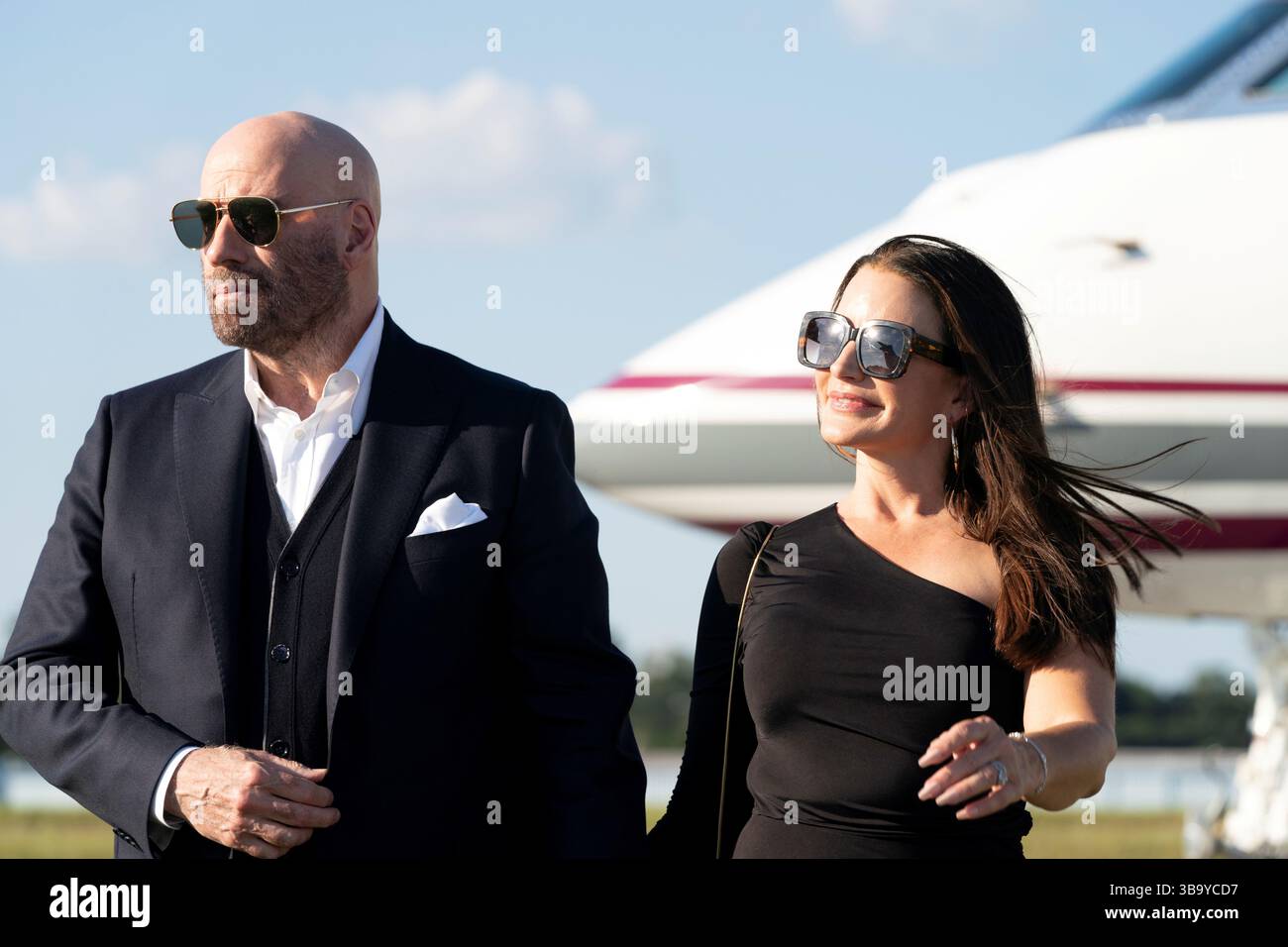 Encaisser John Travolta et Kristin Davis Banque D'Images