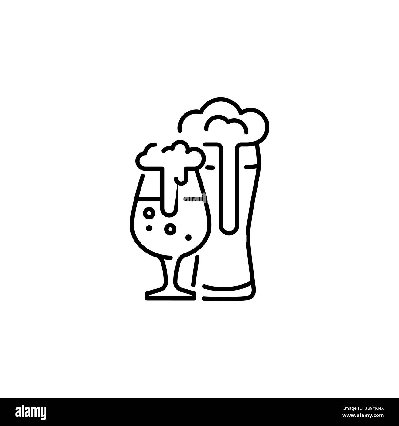 Icône de verres à bière minimalistes Illustration de Vecteur