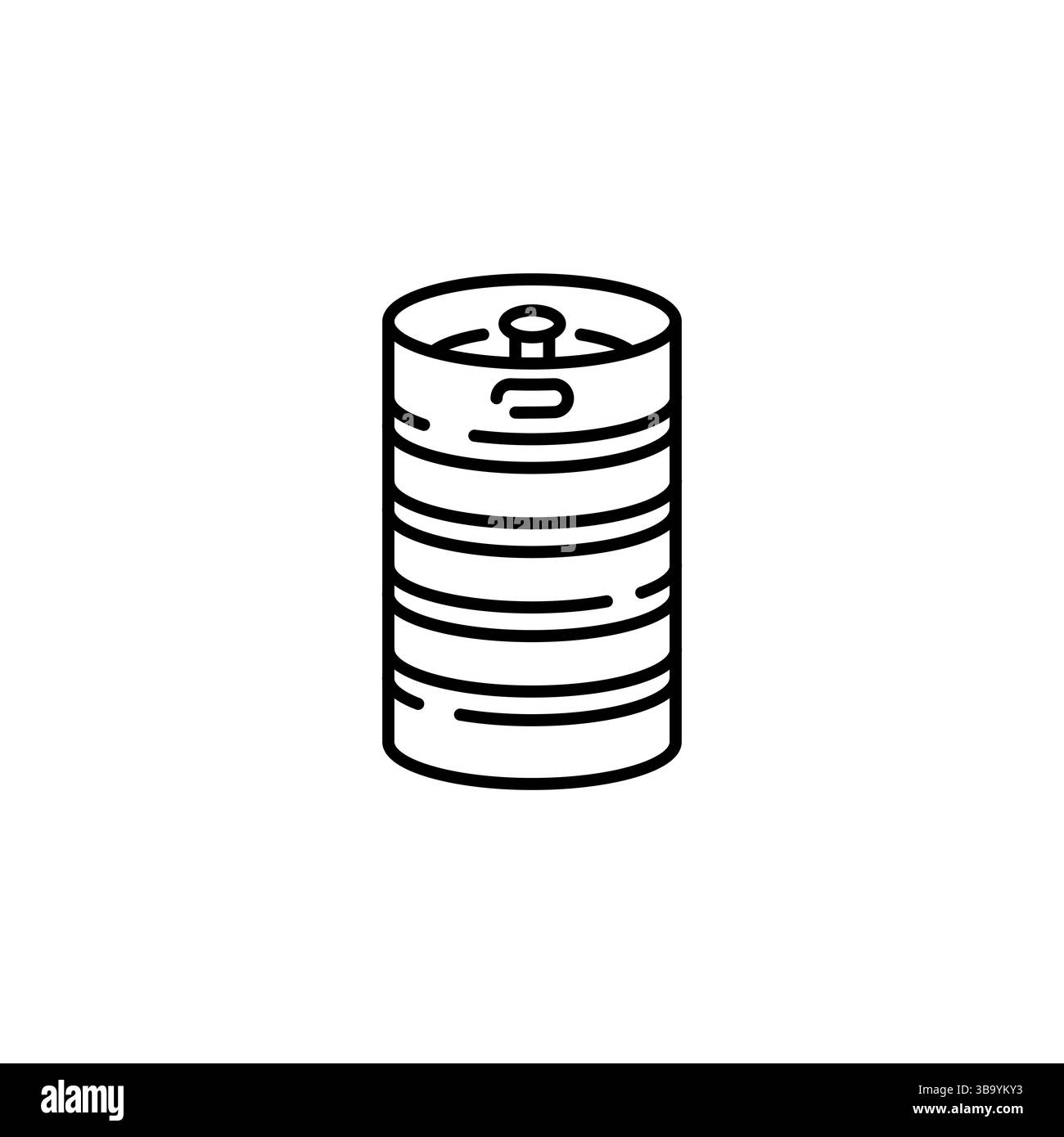 Icône minimaliste en fût de bière Illustration de Vecteur