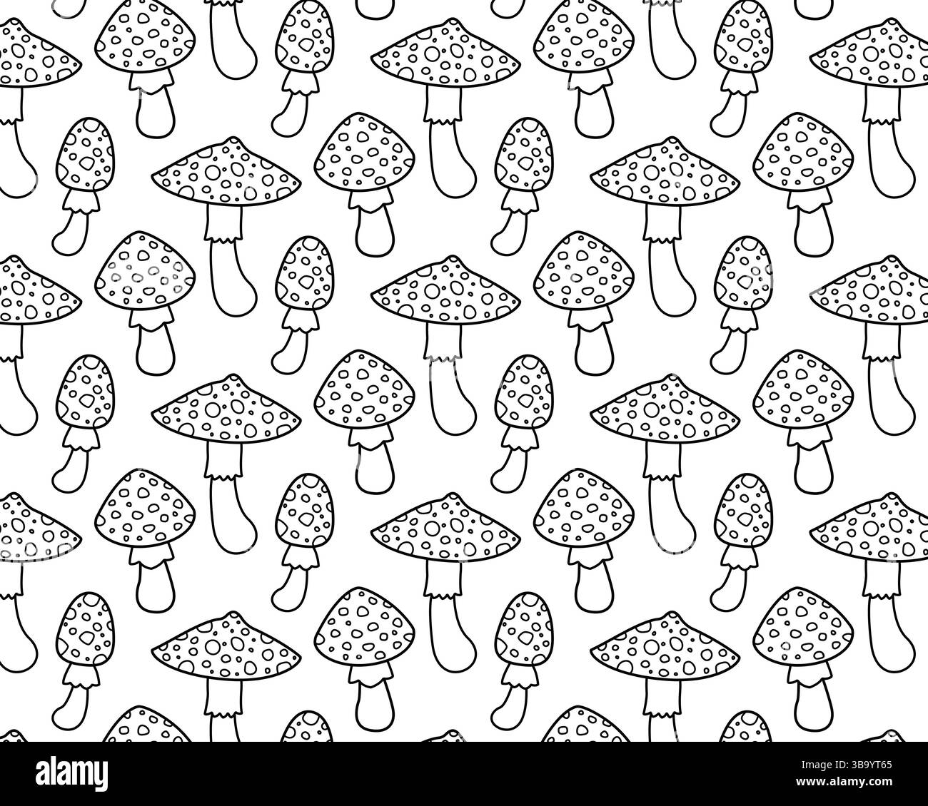 Un motif champignon agarique Fly. Illustration vectorielle dessinée à la main. Illustration de Vecteur