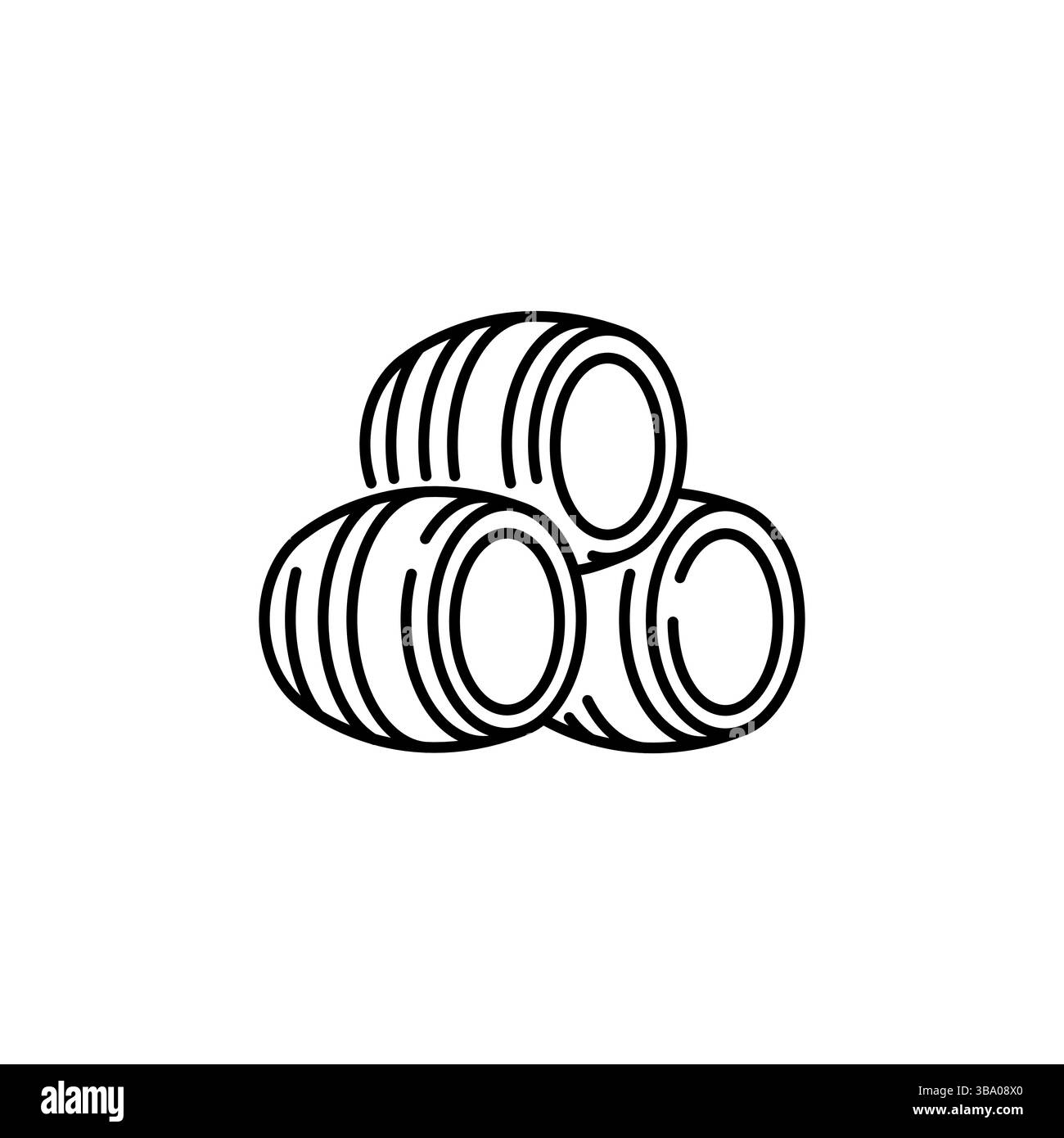 Icône minimaliste des tonneaux en bois Illustration de Vecteur