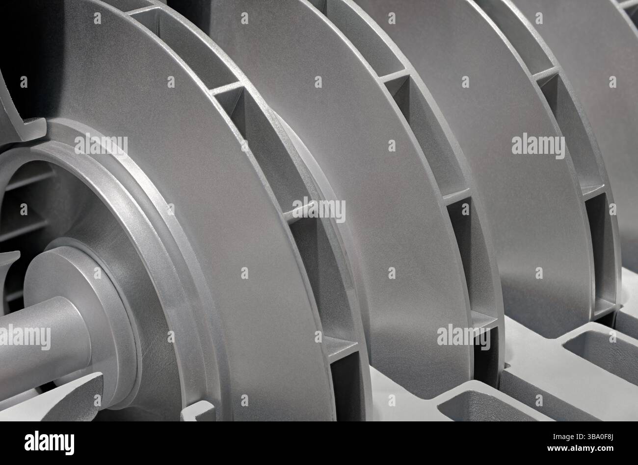 Structure interne d'une pompe centrifuge. Fond industriel abstrait. Banque D'Images