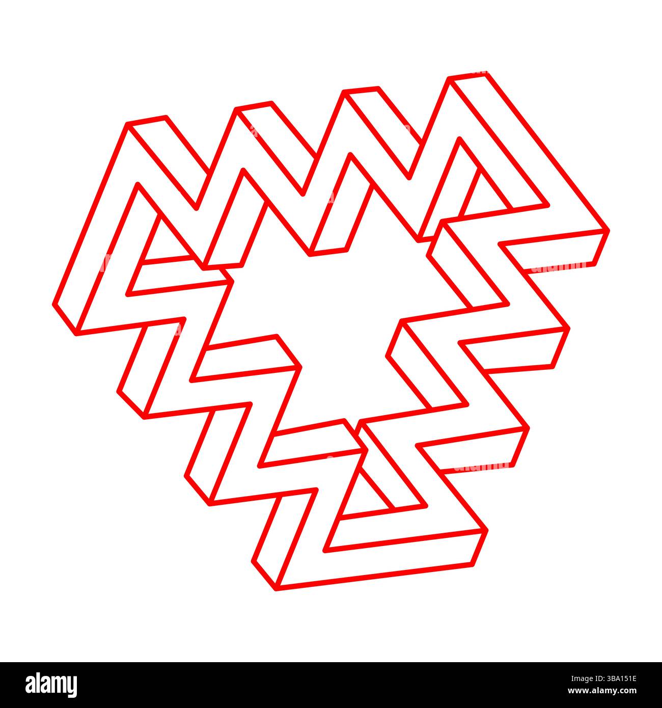 Formes impossibles. Logo. Figure de géométrie sacrée. Illusion d'optique. Objets géométriques éternels abstraits. Dispositif optique Forme géométrique impossible sur un Illustration de Vecteur