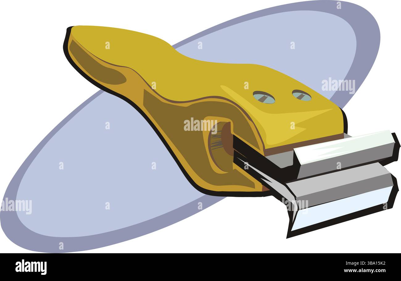 Une illustration vectorielle abstraite montre un outil de charpentier pour les travaux de menuiserie dans le style de dessin animé Illustration de Vecteur